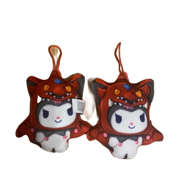 Mcdonald's Yu Gi Oh Hello Kitty Slifer The Sky Dragon Kuromi Plush Key Chain - Picture 1 of 4